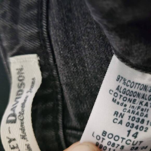 Harley Davidson Vintage Boot Cut Jeans Denim Black Casual Y2K Classic Moto - 14 - Picture 8 of 8